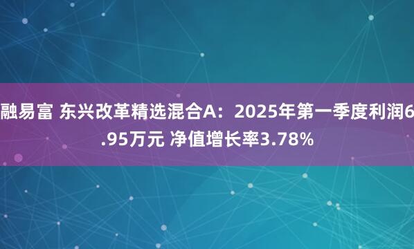 融易富 东兴改革精选混合A：2025年第一季度利润6.95万元 净值增长率3.78%